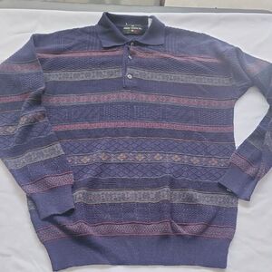 Vintage Blue  Patterned Sweater